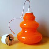 70s orange opaline pendant light