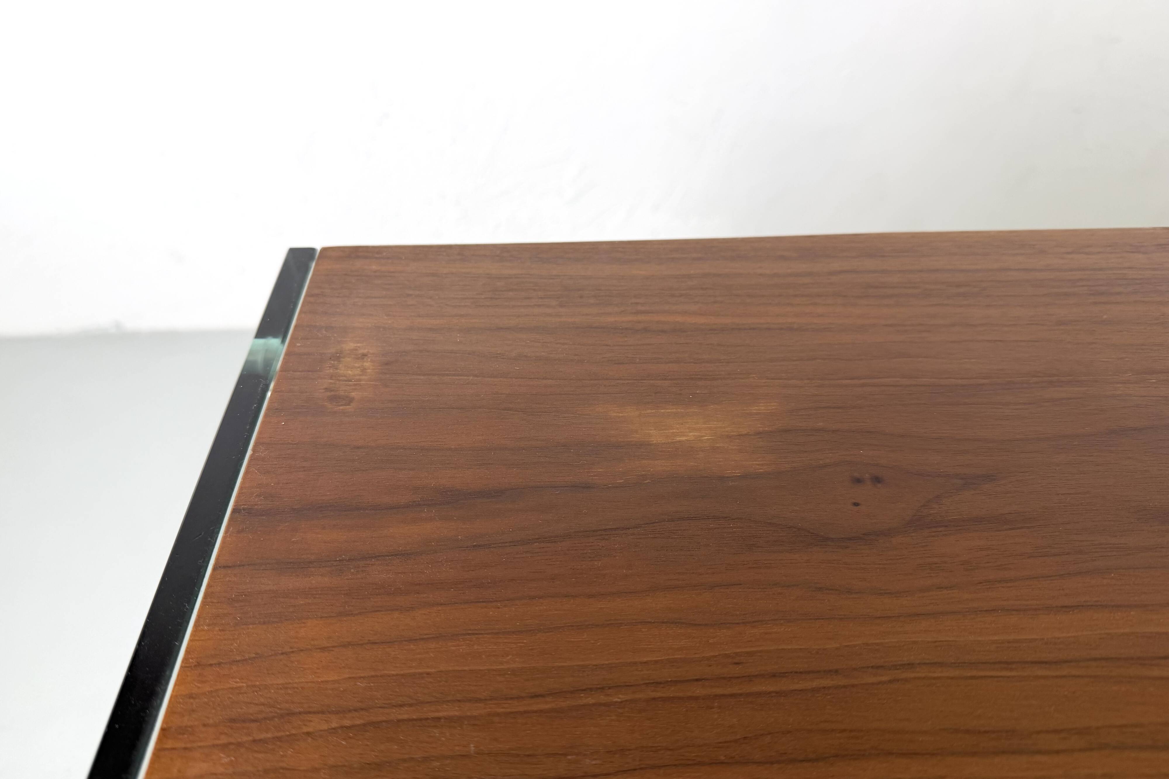 Teak sideboard with glass legs, France - 1990s