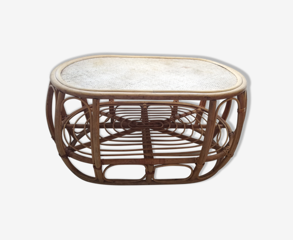Table basse en rotin