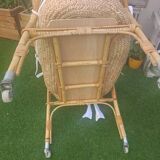 Vintage rattan cradle