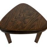 Lot de 3 tables d'appoint ou gigognes ovales brutalistes en chêne au design minimaliste des années 1970