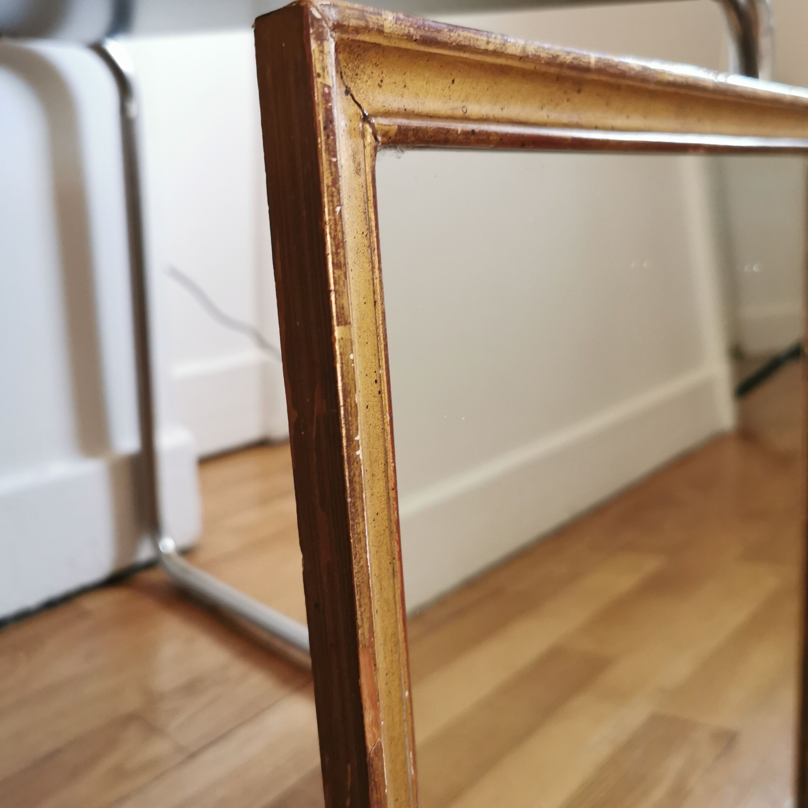 Golden mirror with gold leaf - 40x36cm