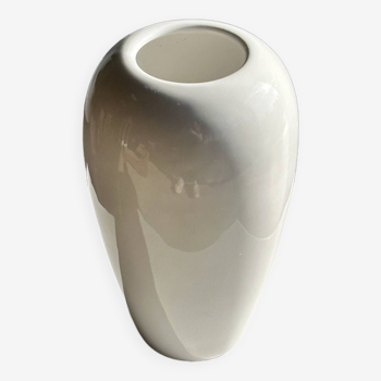 Vase blanc oblong H:20cm