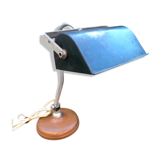Industrial desk lamp green sheet metal hood circa 1930