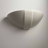 Pair of vintage matte white porcelain wall lights, France 1970.