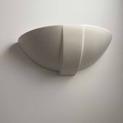 Pair of vintage matte white porcelain wall lights, France 1970.