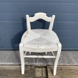 Vintage mulched stool painted white