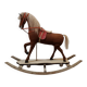 Rocking horse made of wood, fabric and natural horsehair, 1940-1950