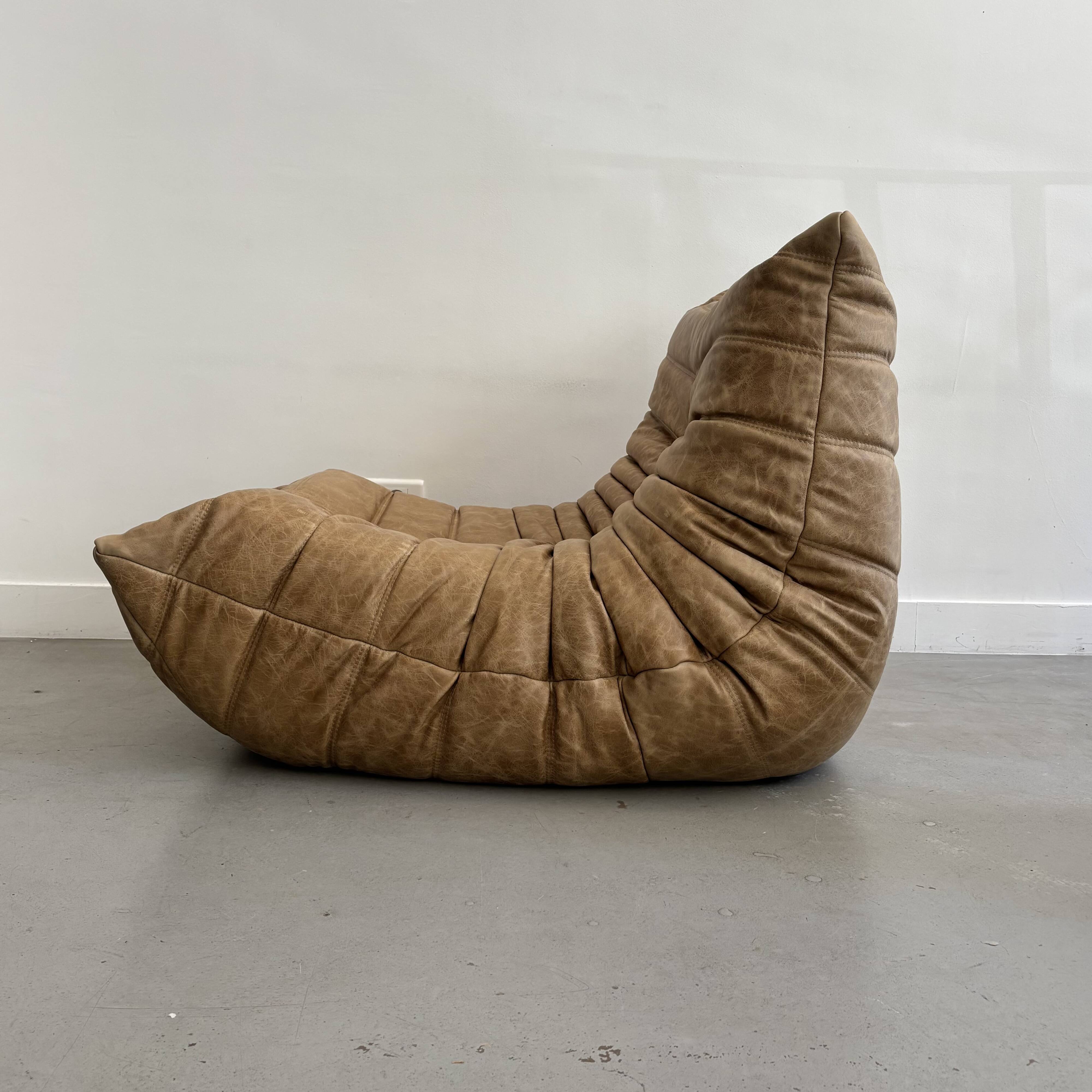 Togo leather armchair by Michel Ducaroy