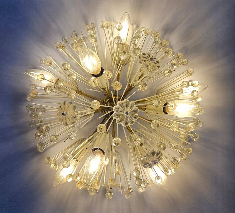 Important flush mount lamp from the middle of the last century Emil Stejnar for Rupert Nikoll. Austria, 1960s