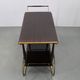 Italian mid-century bar cart with folding leaves, brass and wood