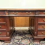 English Chesterfield Desk with Green Leather