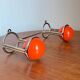 Patère double "Boule" Orange & Chrome  Space Age