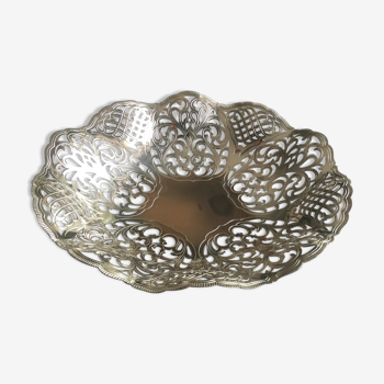 Silver metal bread basket