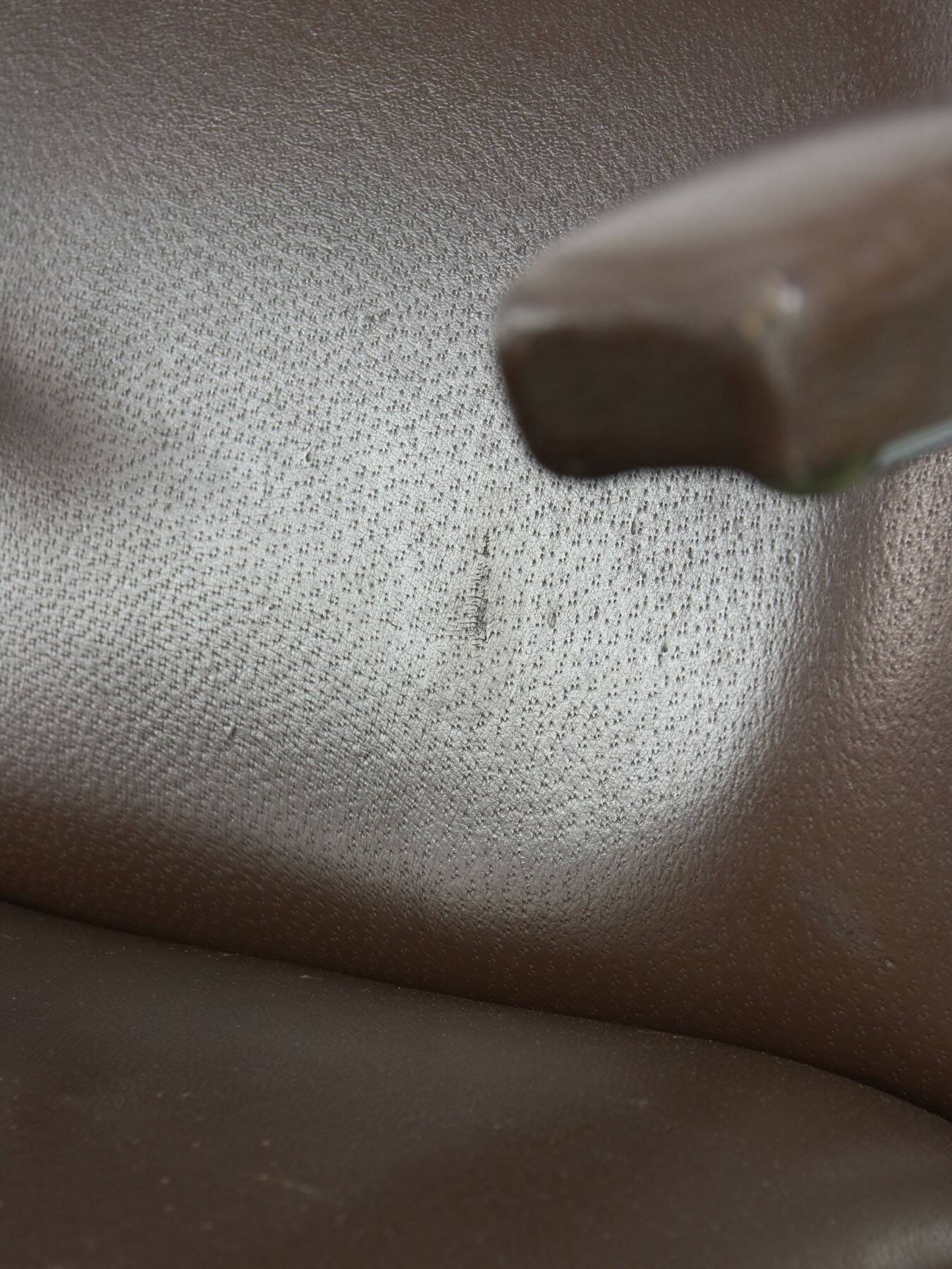 Mid-Century Italian Brown Leather Swivel Chair