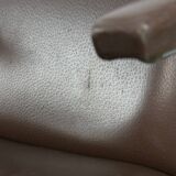 Mid-Century Italian Brown Leather Swivel Chair