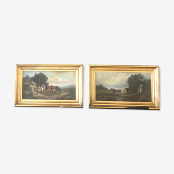 Pair of country landscape paintings