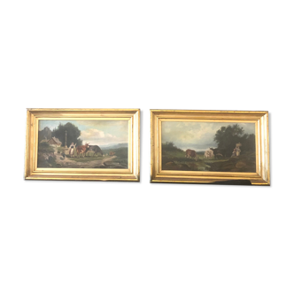 Pair of country landscape paintings