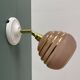 Vintage globe wall light in frosted pink and gold glass.