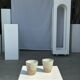 Set of 2 cups in Indonesian ceramic (brown & speckled glazed matte)