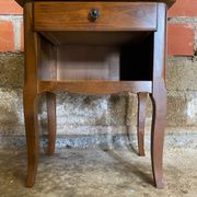 Louis XV Style Nightstand Table Wood Drawer + Vintage Case