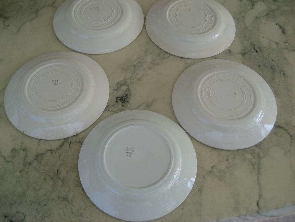 5 flat plates CREIL Montereau model Queen