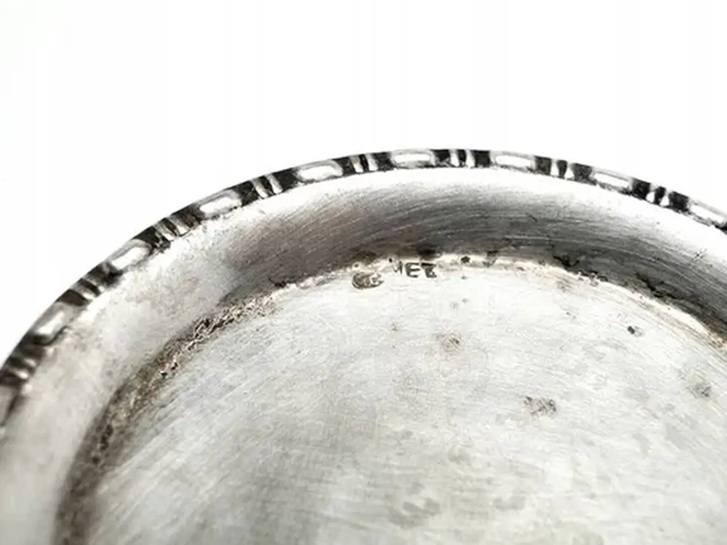 Pair of hot glass coasters Modernism, silver-plated brass, HEFRA, Poland, 1970s