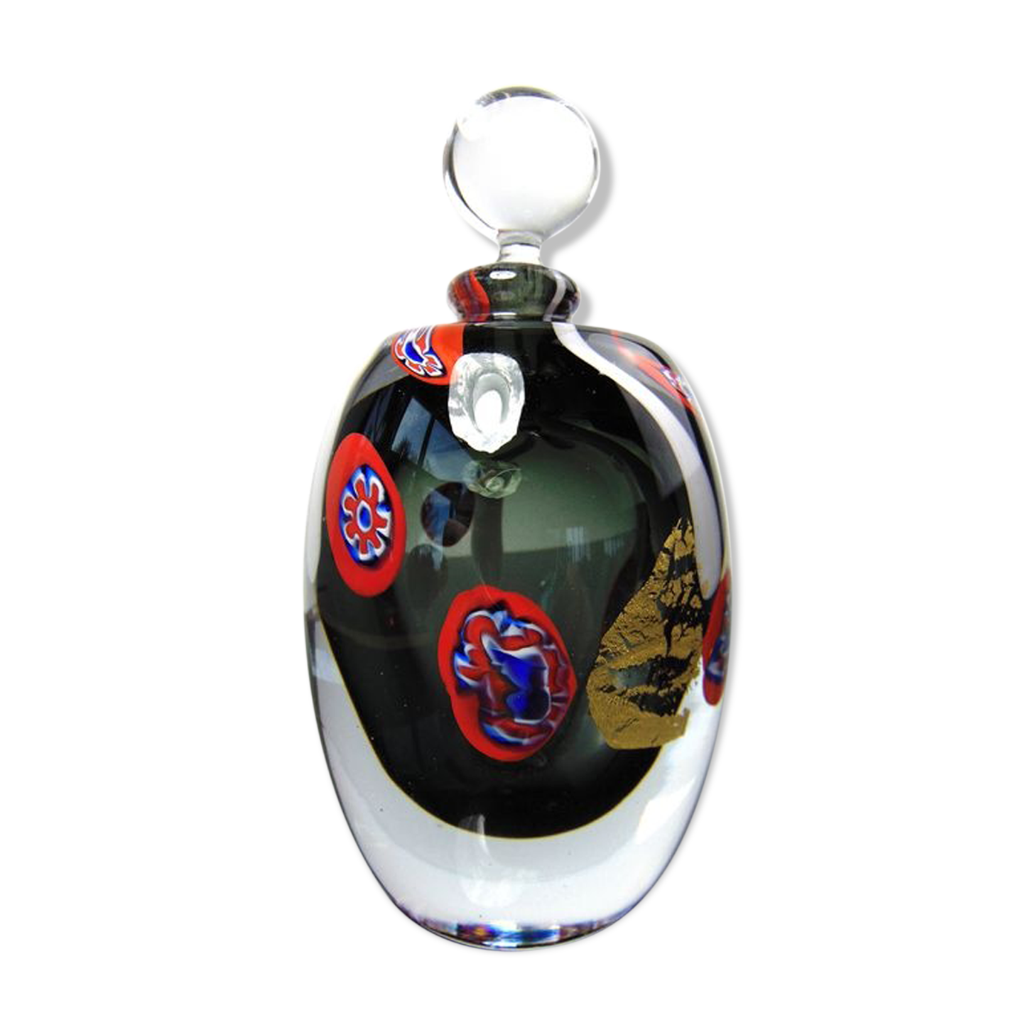 Maxence Parot - Unique Opaline and Gold Color Transparency Bottle - Glass