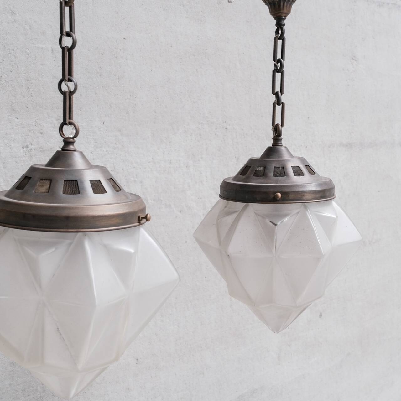 Mid-century large glass pendant(s)