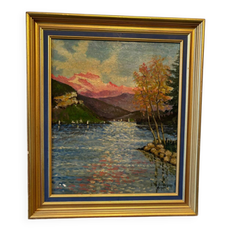 Lake landscape signed Gaspart