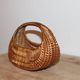 Petit panier vintage en osier tressé – Anse intégrée – Vannerie rétro