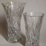 Duo of vintage French crystal vases