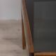 Vintage 1970s coffee table in wood and smoked glass, Italian design