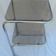 Bedside table or shelf double smoked glass and stainless steel tubes