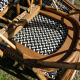 Set of 6 chairs Bistro terrace type Paris in rattan & braiding
