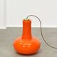 Mid-Century Italian Orange Glass and Brass Pendant Lamp
