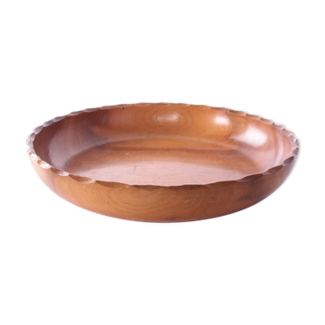 Vintage teak wooden high bowl or fruit bowl 1960s Denmark