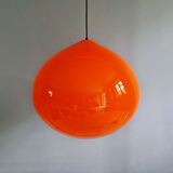 XXL onion pendant light in orange opaline, design Alessandro Pianon, Vistosi, 1960