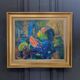 Antique Italian Fruit Still Life Oil on Canvas Painting