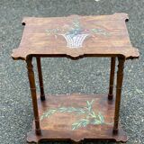 Japanese-style side table with double top flowers