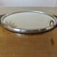 Oval mirror plateau, chrome brass and rosewood, Art Deco, 1920s 30s
