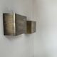 Pair of vintage wall lights, patinated brushed brass, France, 1970