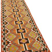 Turkish Handwoven Vintage Herki Kilim 89 cm x 378 cm