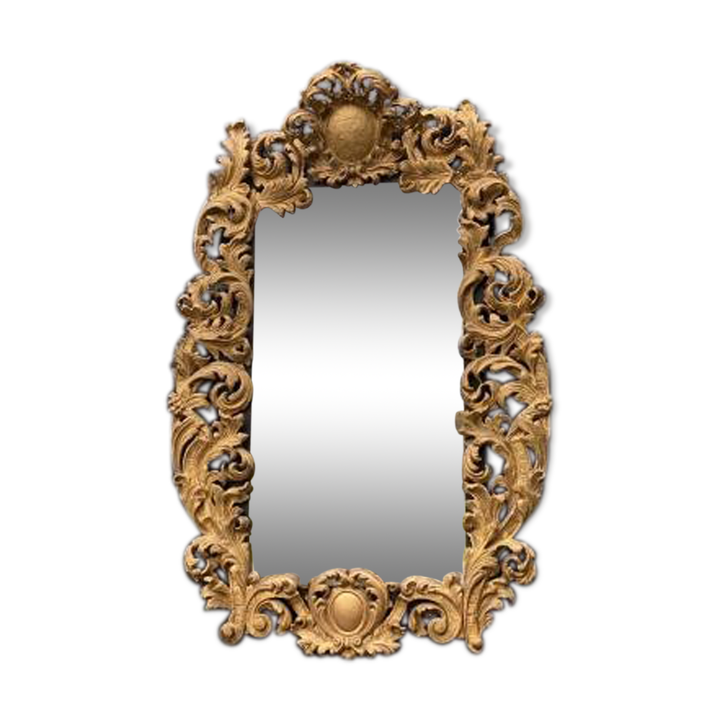 Frame In Carved Wood And Golden Early 18th Century On A Mirror Circa 1900 92x137cm