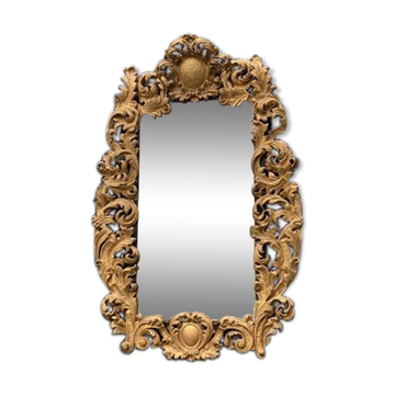 Frame In Carved Wood And Golden Early 18th Century On A Mirror Circa 1900 92x137cm