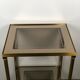 Bout de canapé table d'appoint vintage 70'S en verre et laiton
