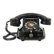 Old black telephone with rotary dial metal Bakelite RTT 56B