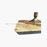 Super Rare Vintage Floor Lamp - Brass & Green Marble