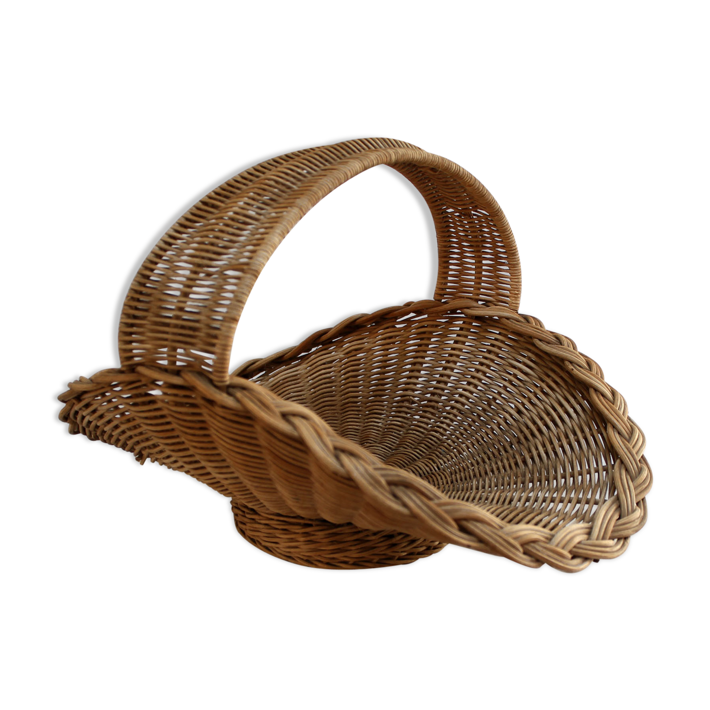 Vintage rattan fruit basket