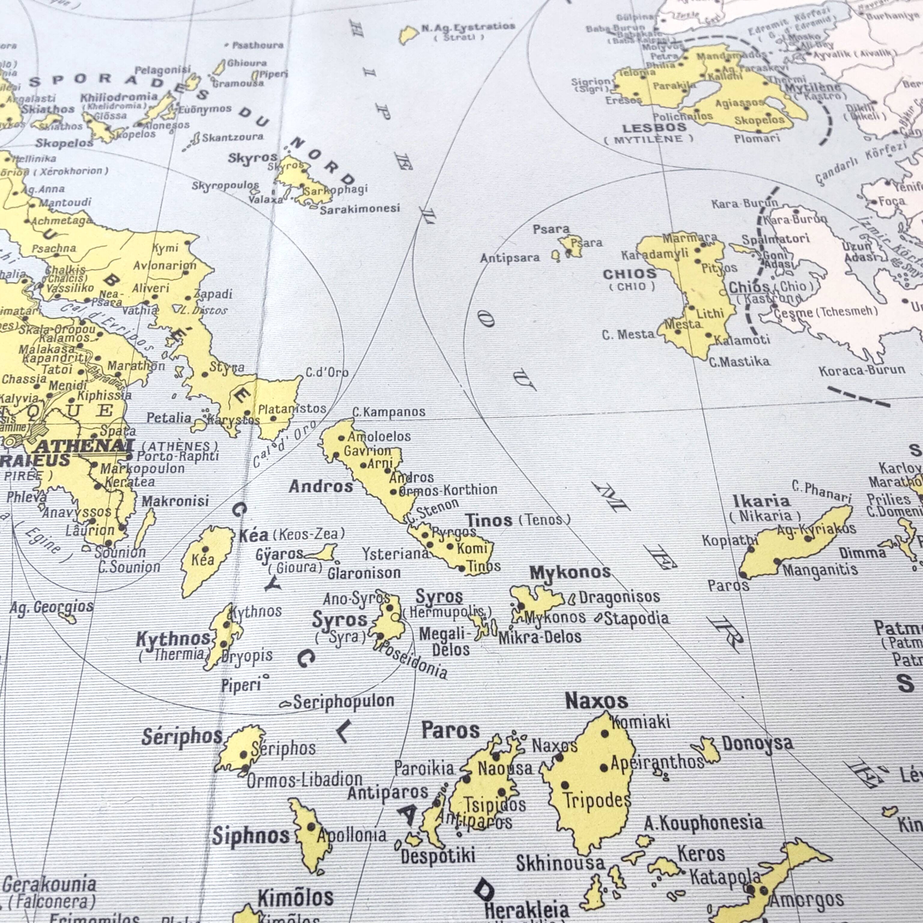 Old map Greece Crete 43x43cm from 1950